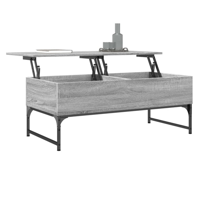 Coffee Table Grey Sonoma 100x50x40 cm Engineered Wood and Metal