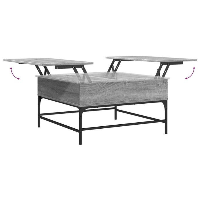 Coffee Table Grey Sonoma 80x80x45 cm Engineered Wood and Metal