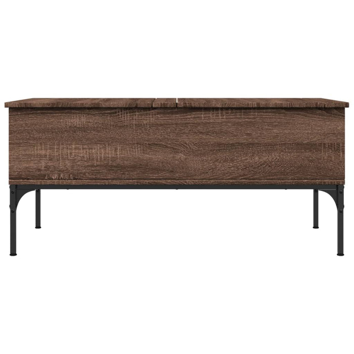 Coffee Table Brown Oak 100x50x45 cm Engineered Wood and Metal