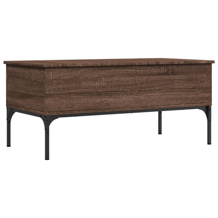 Coffee Table Brown Oak 100x50x45 cm Engineered Wood and Metal