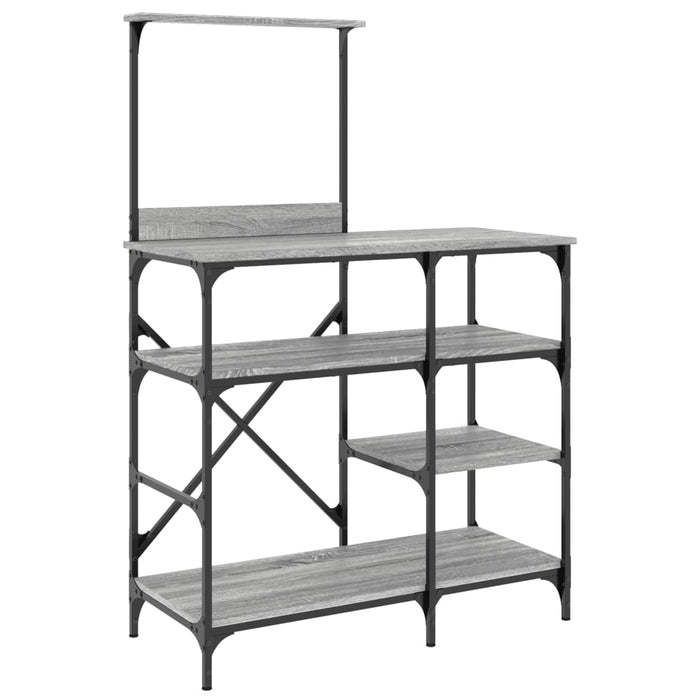 Baker's Rack Grey Sonoma 90x40x132 cm Engineered Wood and Metal