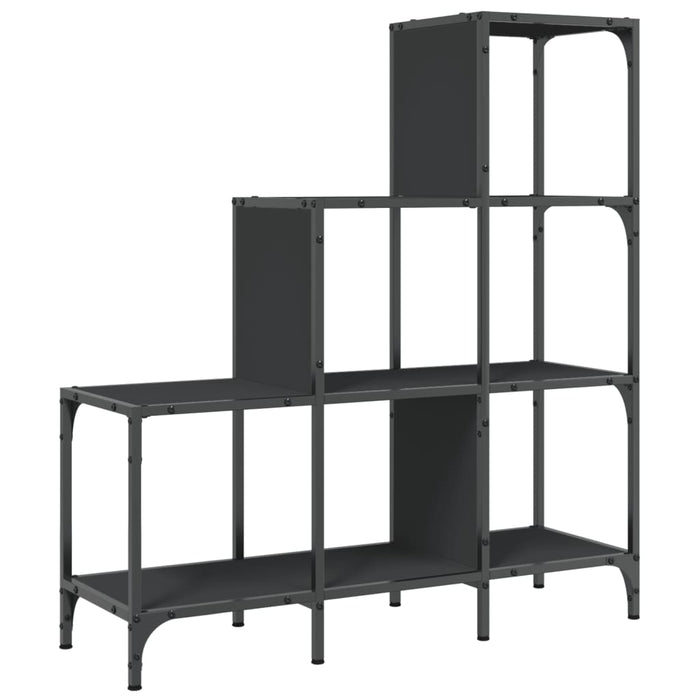 Bibliotecă neagră 92x30x102 cm Lemn și metal prelucrat