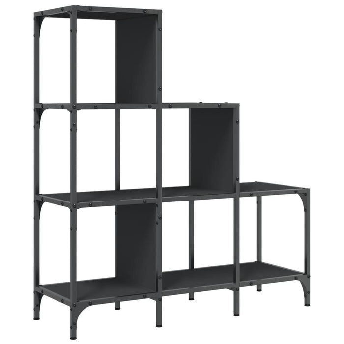 Bibliotecă neagră 92x30x102 cm Lemn și metal prelucrat