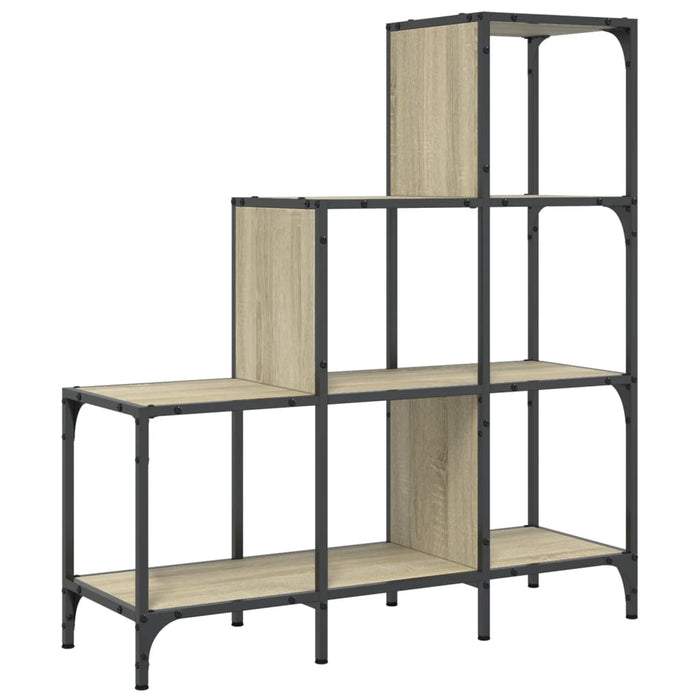 Bibliotecă Stejar Sonoma 92x30x102 cm Lemn prelucrat și metal