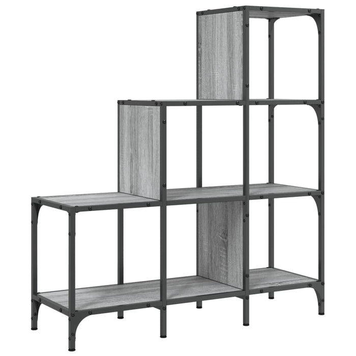 Bibliotecă Gri Sonoma 92x30x102 cm Lemn și metal prelucrat