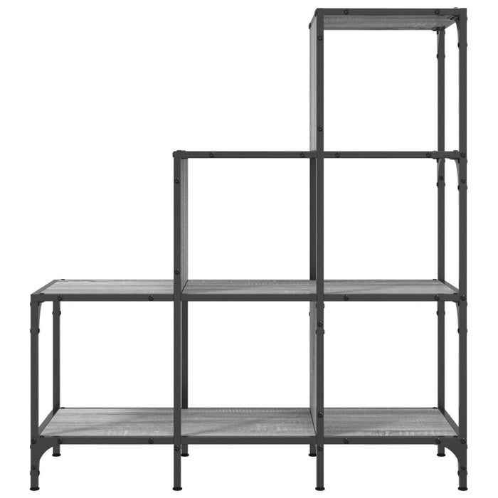 Bibliotecă Gri Sonoma 92x30x102 cm Lemn și metal prelucrat