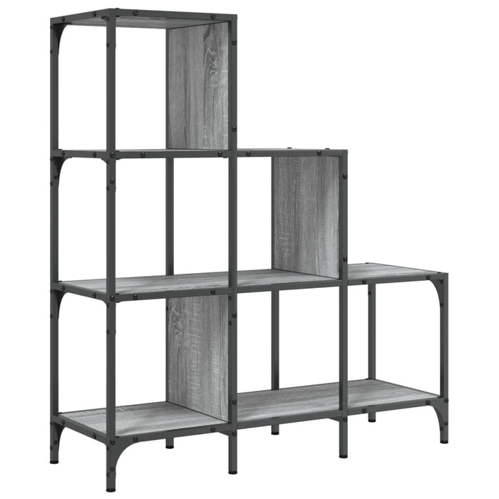 Bibliotecă Gri Sonoma 92x30x102 cm Lemn și metal prelucrat