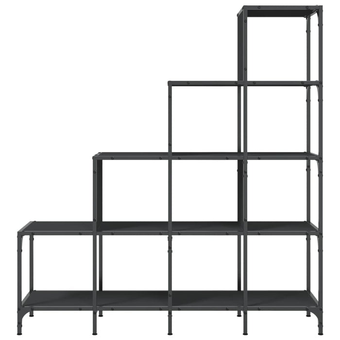 Bibliotecă neagră 122x30x132 cm Lemn și metal prelucrat