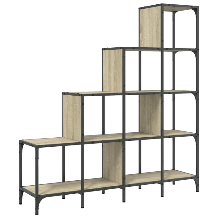 Bibliotecă Stejar Sonoma 122x30x132 cm Lemn prelucrat și metal