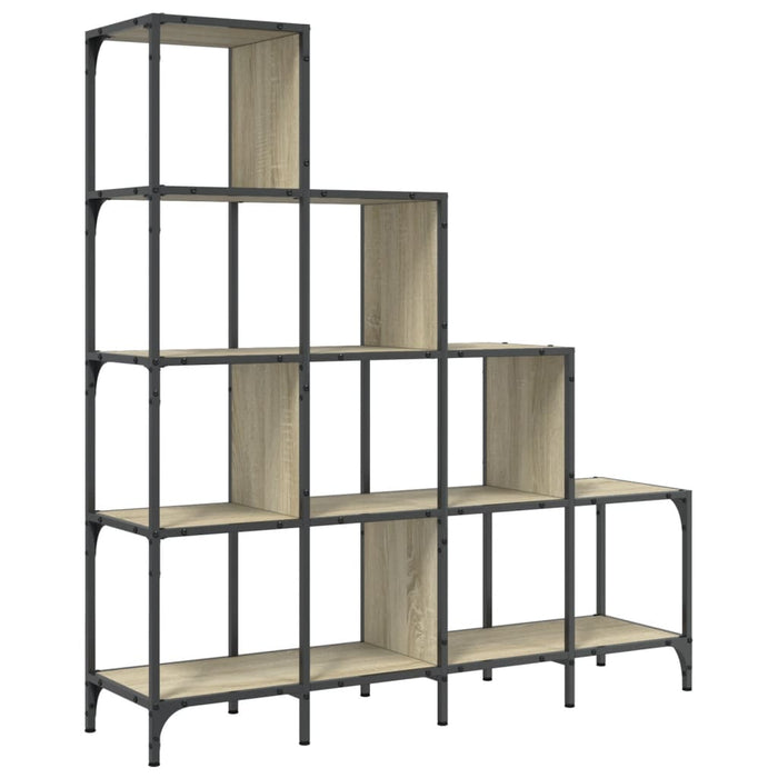 Bibliotecă Stejar Sonoma 122x30x132 cm Lemn prelucrat și metal