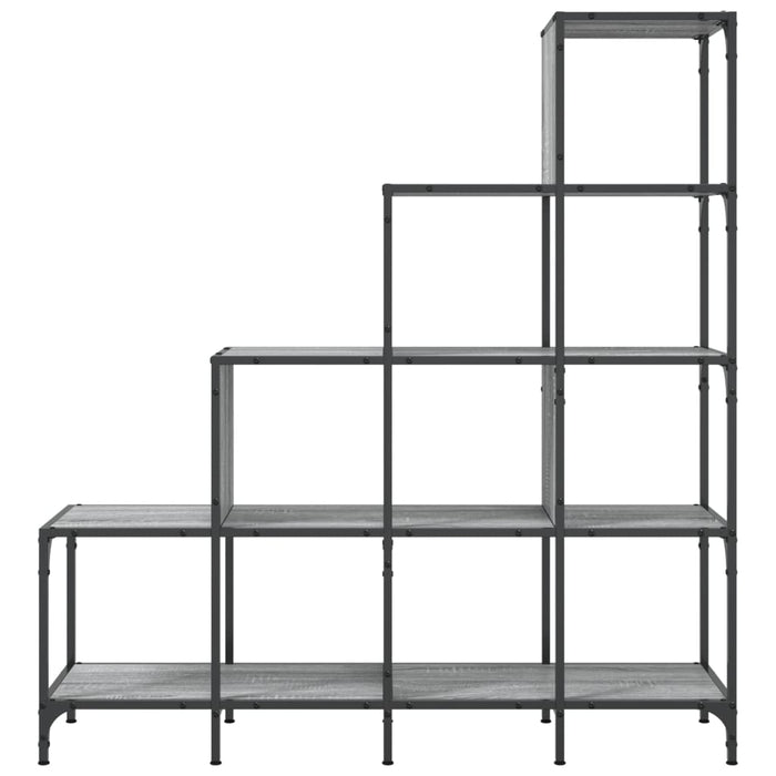 Bibliotecă Gri Sonoma 122x30x132 cm Lemn și metal prelucrat