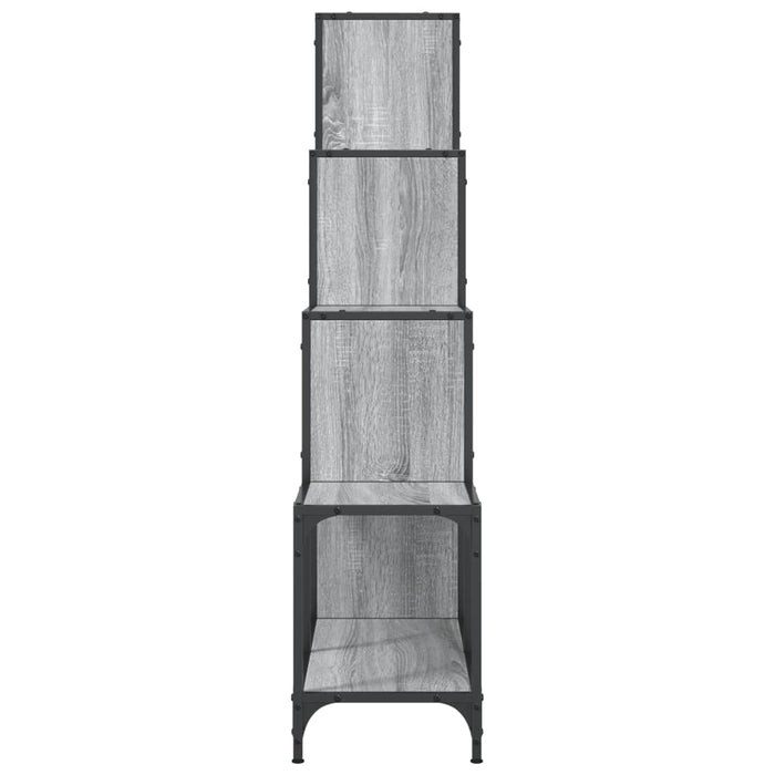 Bibliotecă Gri Sonoma 122x30x132 cm Lemn și metal prelucrat