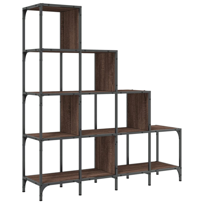 Bibliotecă Stejar Maro 122x30x132 cm Lemn și Metal