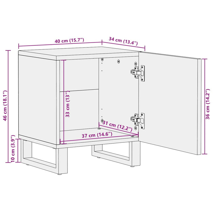 Bedside Cabinets 2 pcs 40x34x46 cm Solid Wood Acacia