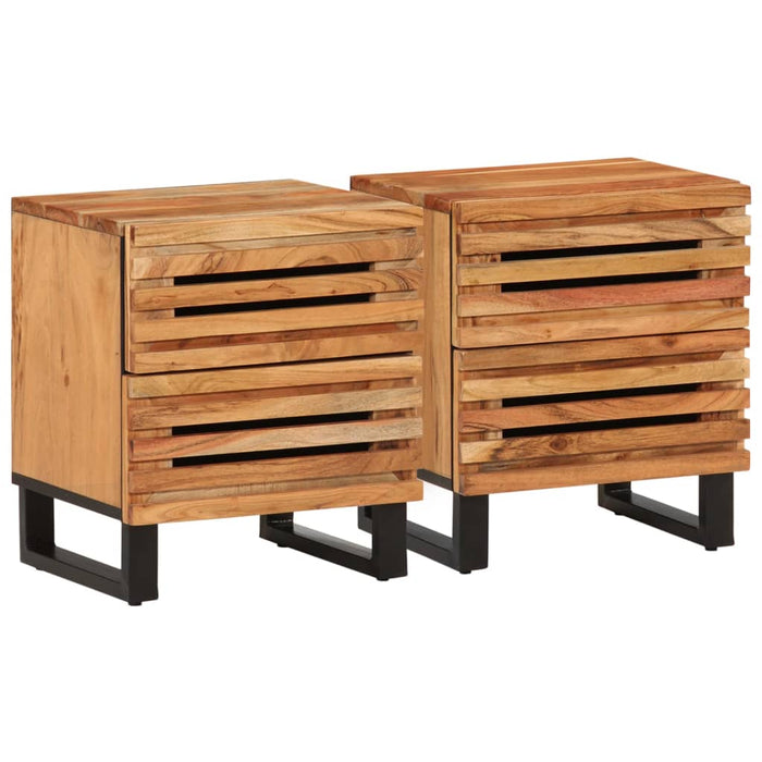 Bedside Cabinets 2 pcs 40x34x46 cm Solid Wood Acacia