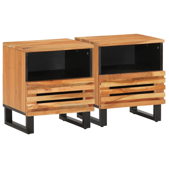 Bedside Cabinets 2 pcs 40x33x46 cm Solid Wood Acacia