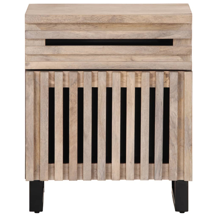 Bedside Cabinet White 50x34x60 cm Solid Wood Mango