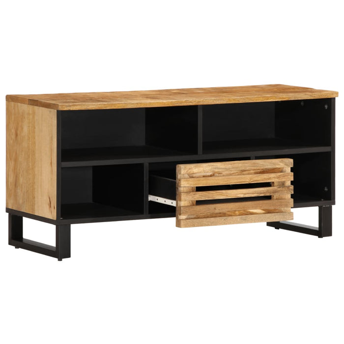 TV Cabinet 100x34x46 cm Solid Wood Rough Mango