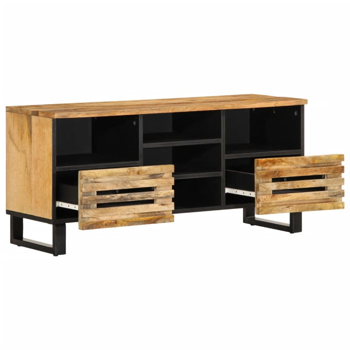 TV Cabinet 100x34x46 cm Solid Wood Rough Mango