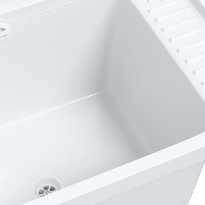 Sink Washbasin for Wall Mounting White 50x35x24 cm Resin