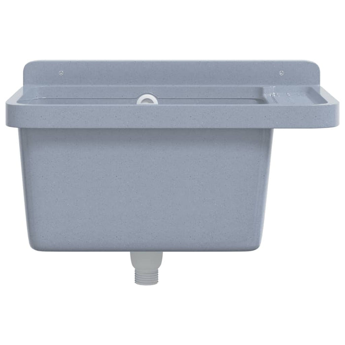 Sink Washbasin for Wall Mounting Grey 50x35x24 cm Resin