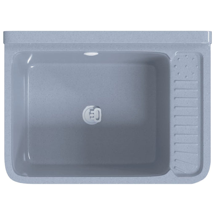 Sink Washbasin for Wall Mounting Grey 50x35x24 cm Resin