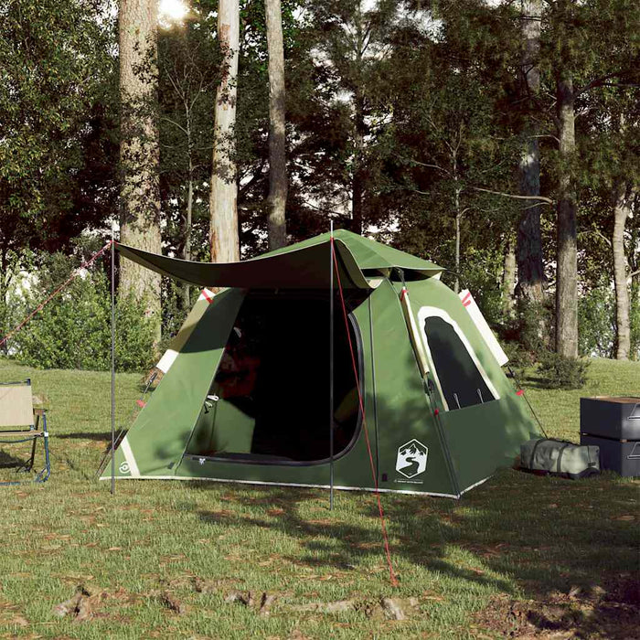 Cort de camping Dome pentru 4 persoane, cu eliberare rapidă, verde