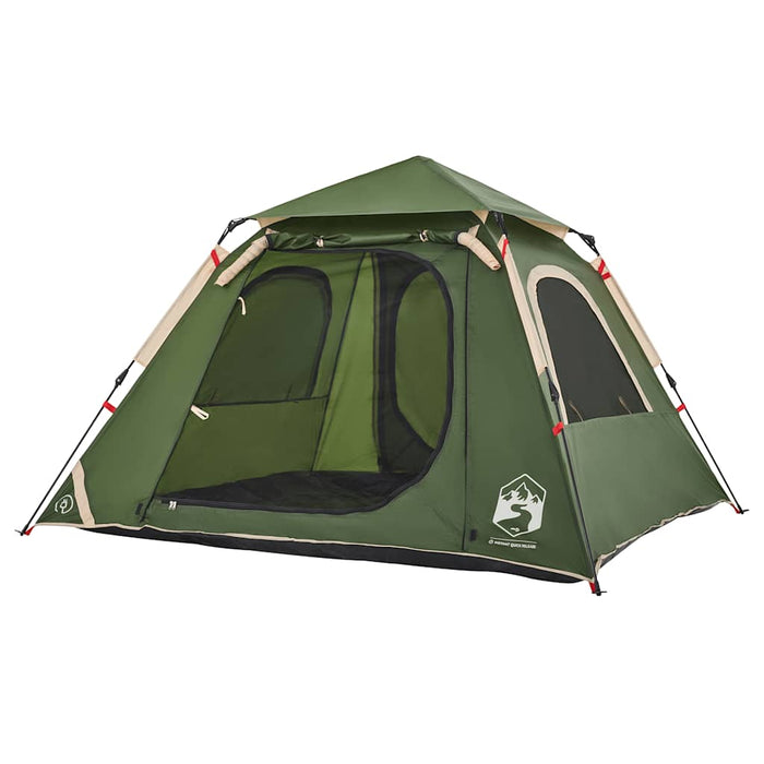 Cort de camping Dome pentru 4 persoane, cu eliberare rapidă, verde