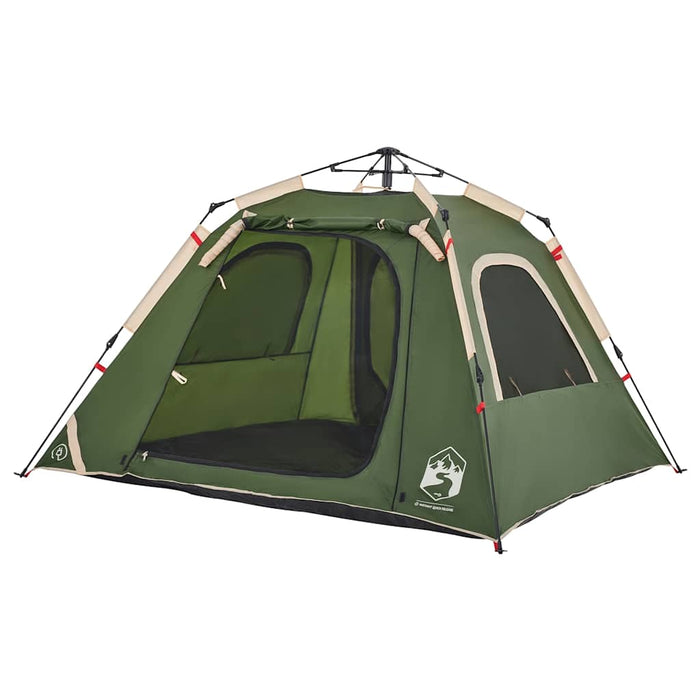 Cort de camping Dome pentru 4 persoane, cu eliberare rapidă, verde