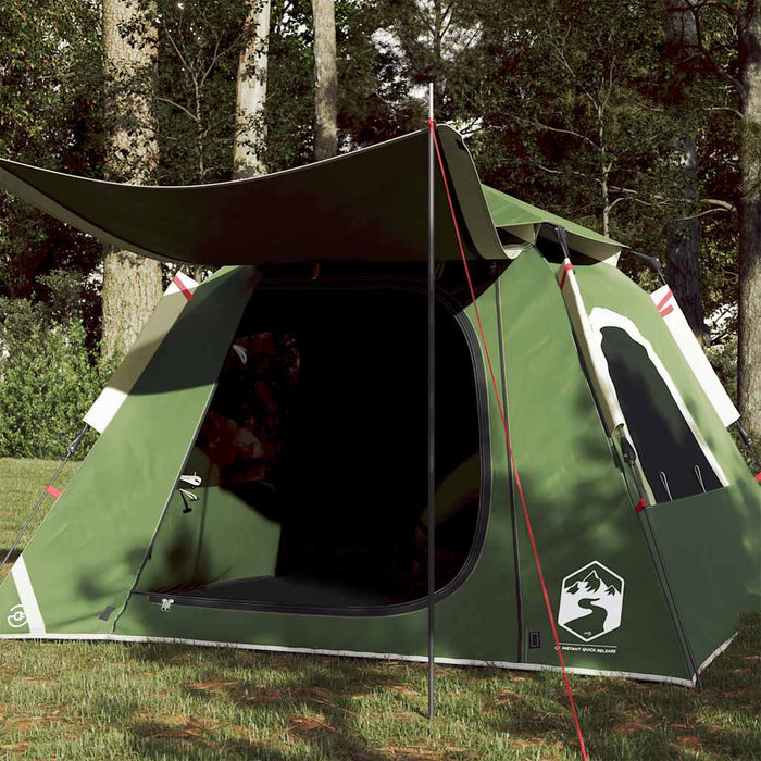 Cort de camping Dome pentru 4 persoane, cu eliberare rapidă, verde