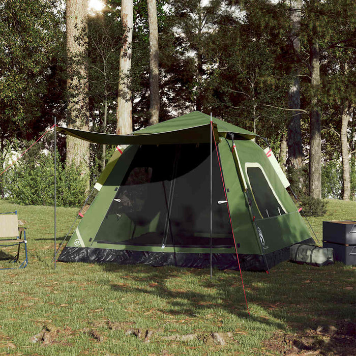 Camping Tent Dome 5-Person Green Quick Release