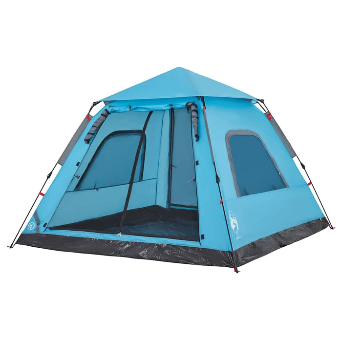 Cort de camping Dome pentru 5 persoane, cu eliberare rapidă albastră