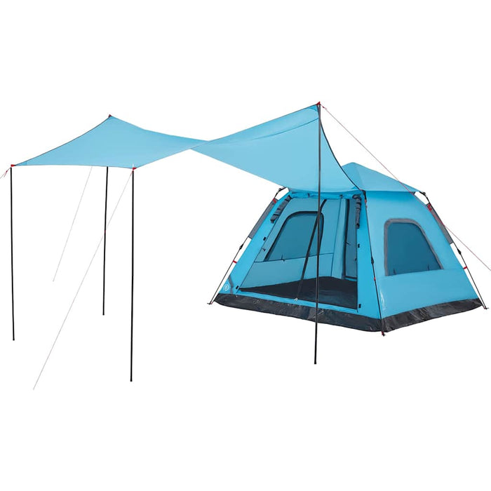 Cort de camping Dome pentru 5 persoane, cu eliberare rapidă albastră