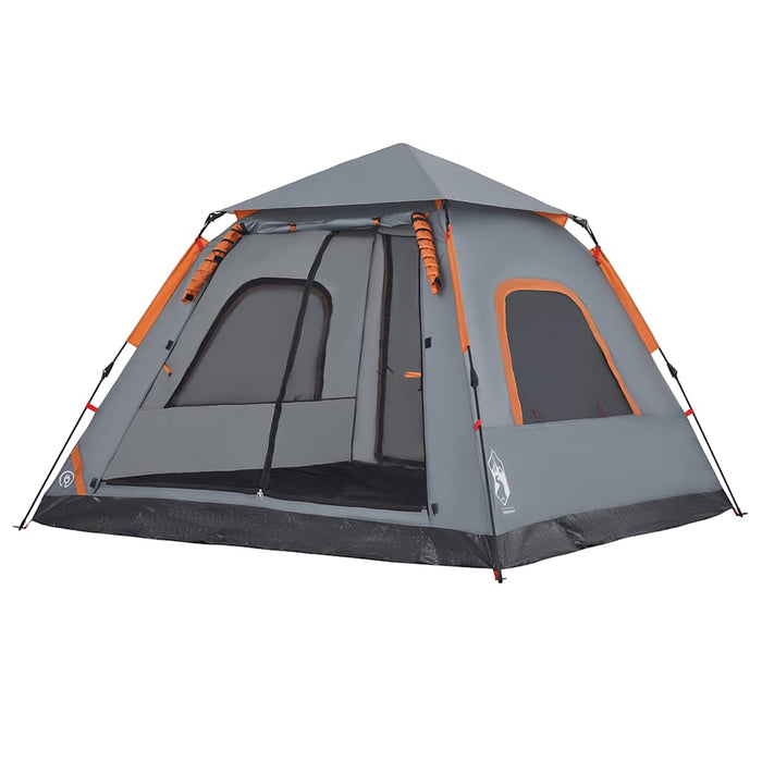 Camping Tent Dome 5-Person Grey and Orange Quick Release