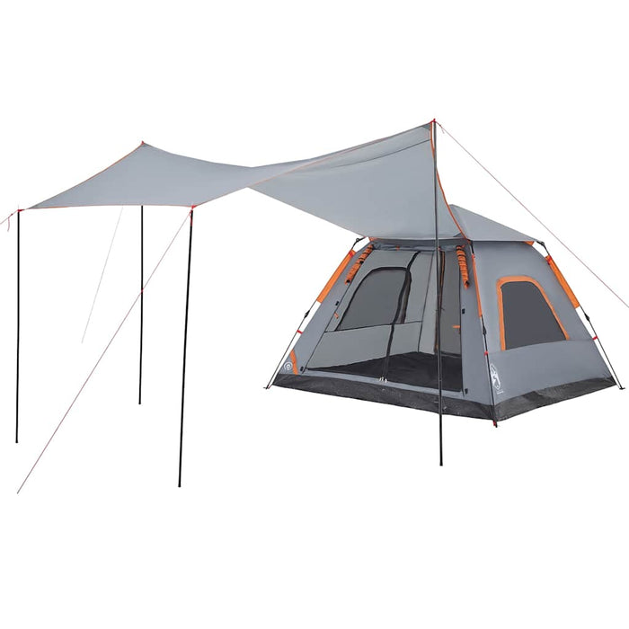 Camping Tent Dome 5-Person Grey and Orange Quick Release