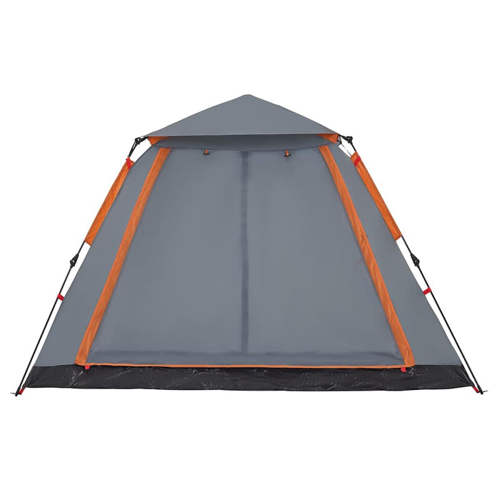 Camping Tent Dome 5-Person Grey and Orange Quick Release