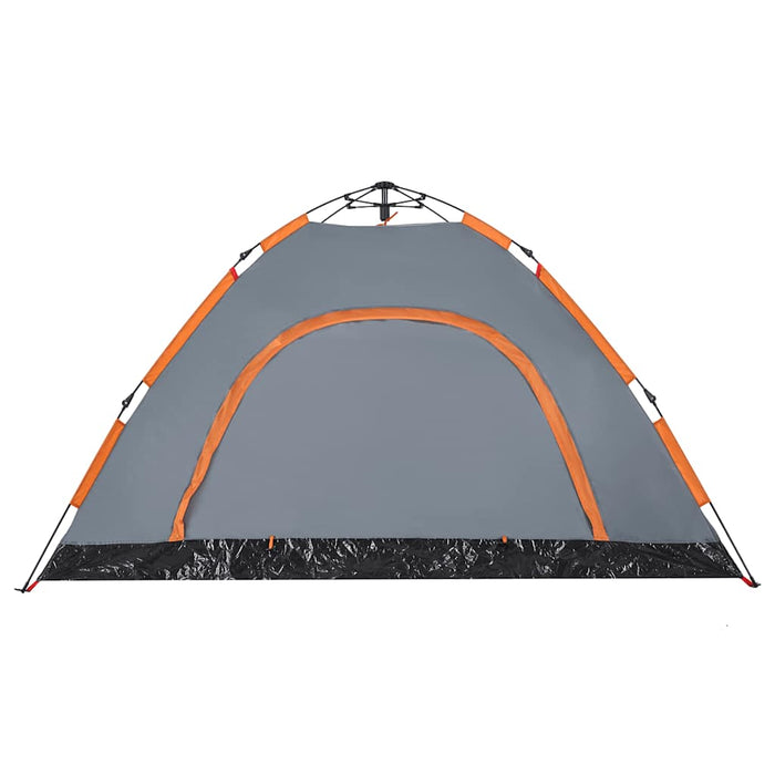 Camping Tent 4-Person Grey and Orange Quick Release