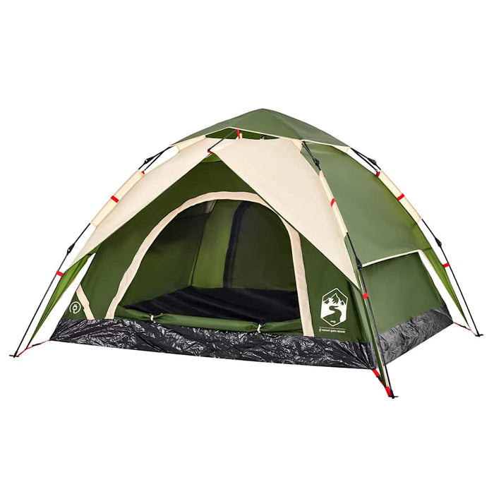 Cort de camping Dome pentru 3 persoane, cu eliberare rapidă, verde