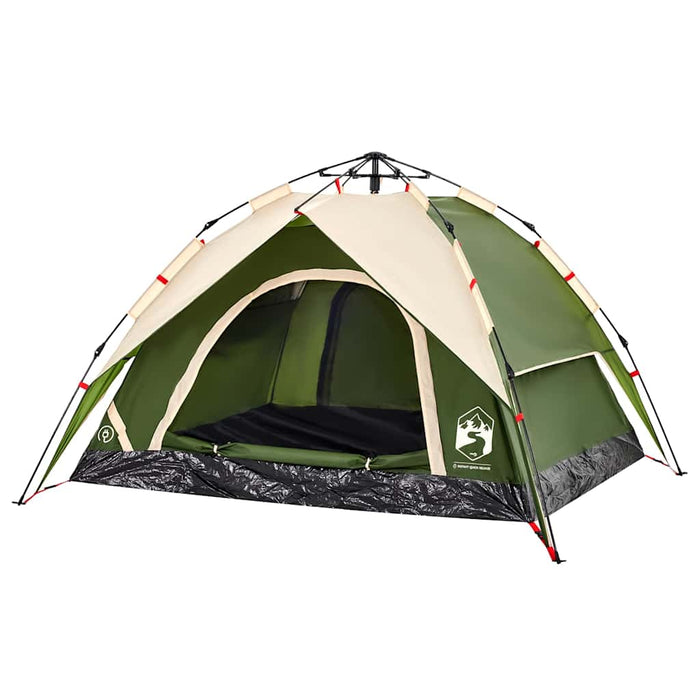 Cort de camping Dome pentru 3 persoane, cu eliberare rapidă, verde