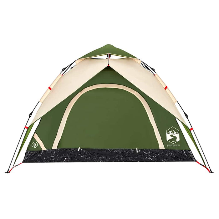 Cort de camping Dome pentru 3 persoane, cu eliberare rapidă, verde