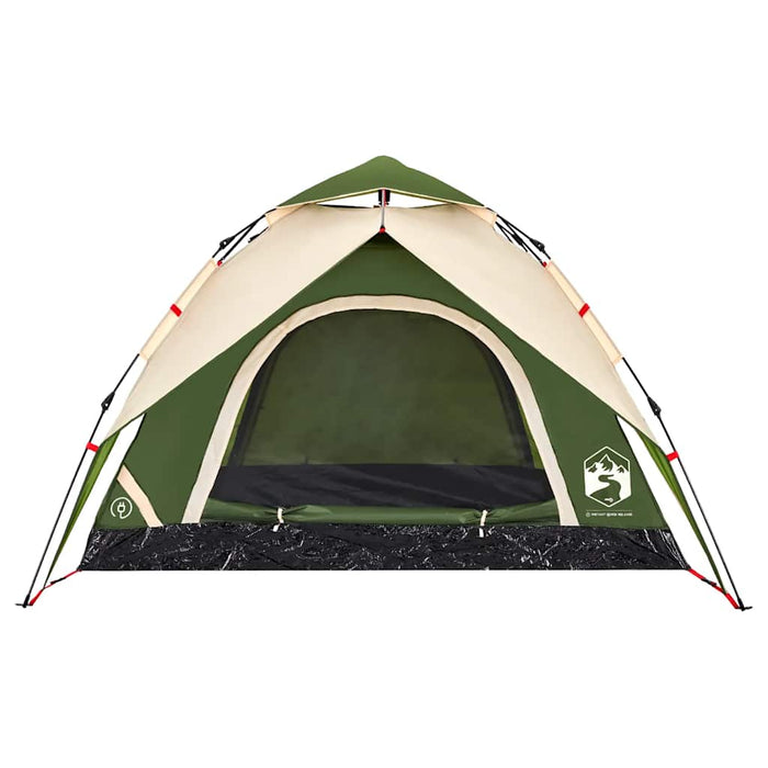 Cort de camping Dome pentru 3 persoane, cu eliberare rapidă, verde