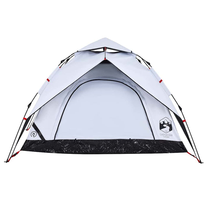 Camping Tent Dome 3-Person White Blackout Fabric Quick Release