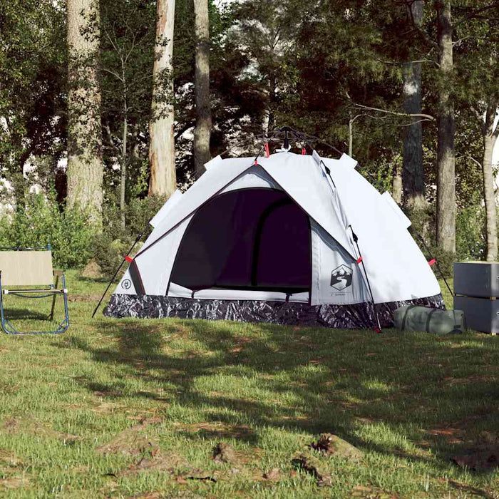 Camping Tent Dome 2-Person White Blackout Fabric Quick Release