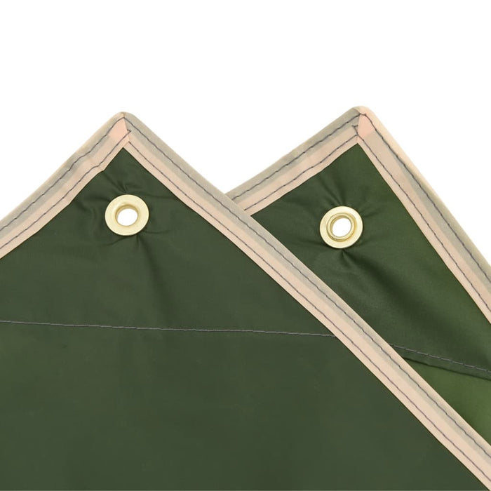 Rain Poncho with Hood 2-in-1 Design Green 223x145 cm