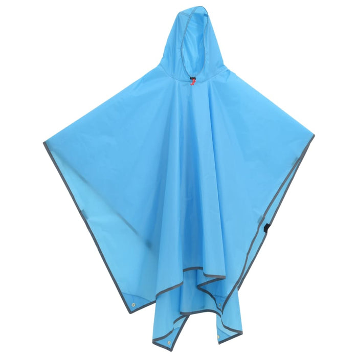 Rain Poncho with Hood 2-in-1 Design Blue 223x145 cm