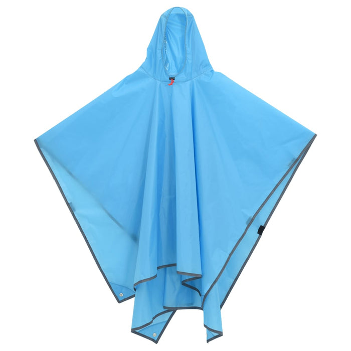 Rain Poncho with Hood 2-in-1 Design Blue 223x145 cm