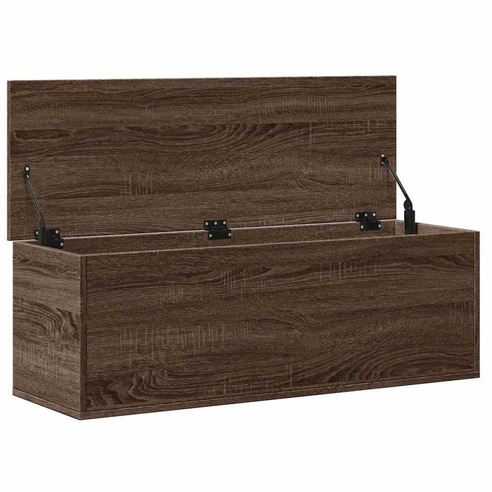 Storage Box Brown Oak 102x35x35 cm Engineered Wood