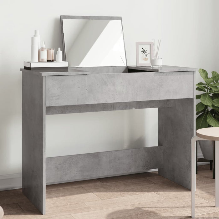 Dressing Table with Mirror Concrete Grey 100x45x76 cm