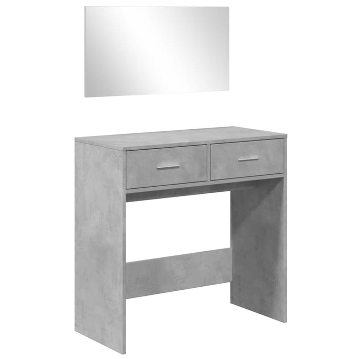 Dressing Table with Mirror Concrete Grey 80x39x80 cm