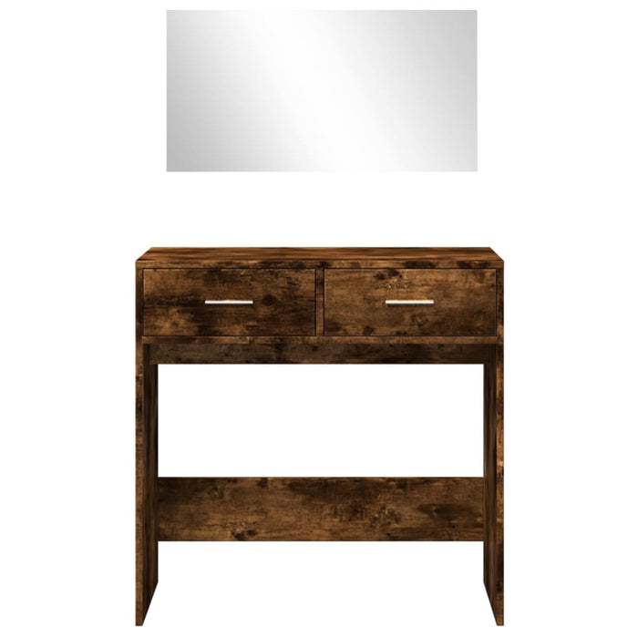 Dressing Table with Mirror Smoked Oak 80x39x80 cm